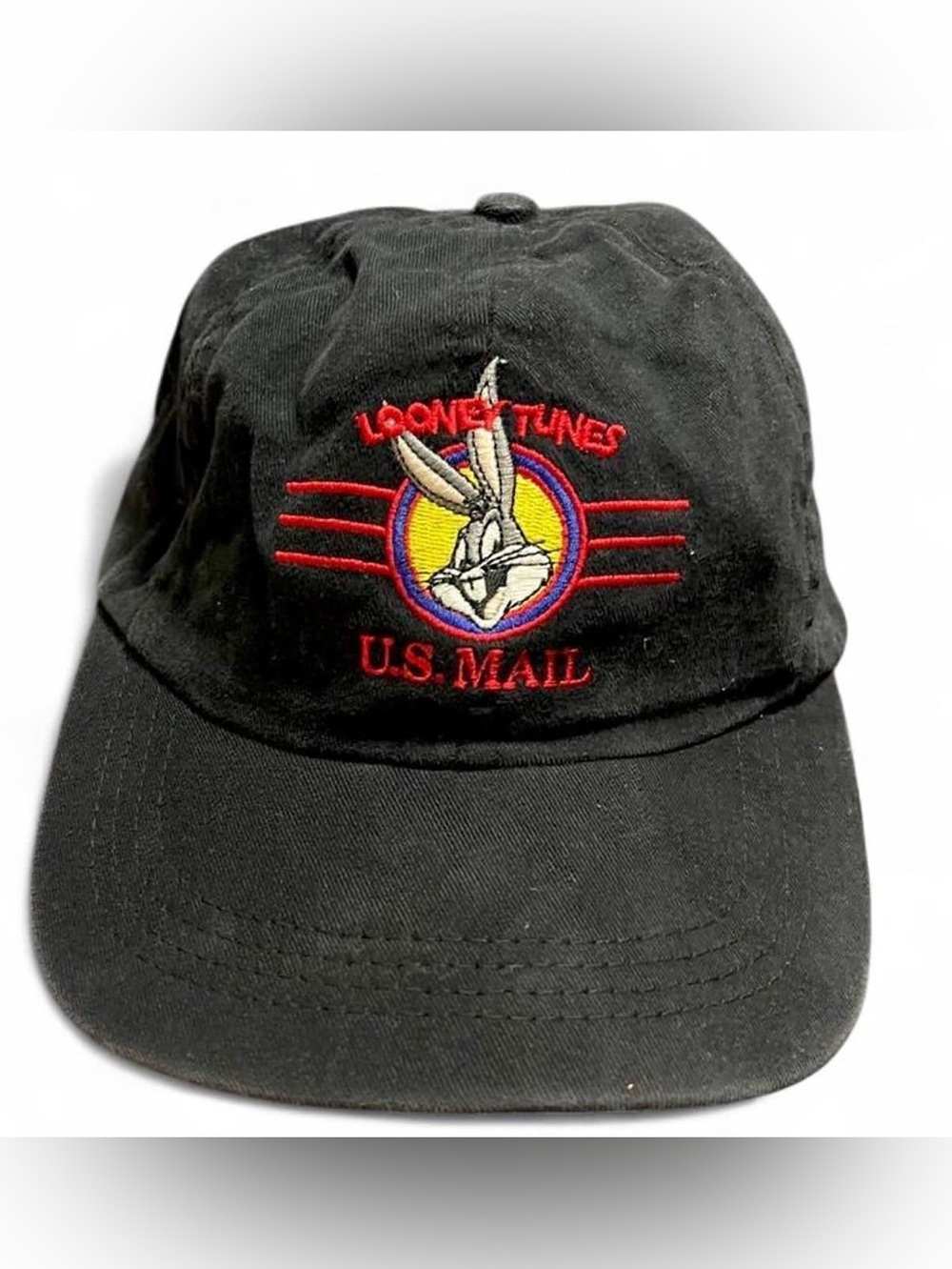 Vintage ‘94 Looney Tunes U.S. Mail Black Baseball Cap - Bugs Bunny OSFA